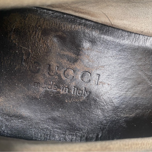 Gucci GG Logo Bamboo Horsebit Driving Loafers Size 12 Brown & Tan - Picture 8 of 9